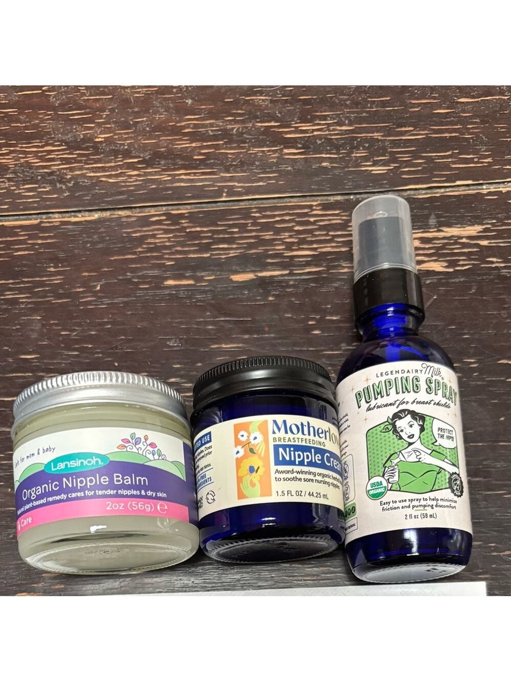 Pumping spray 2oz used a few times (full) & (2) lightly used Nipple cream